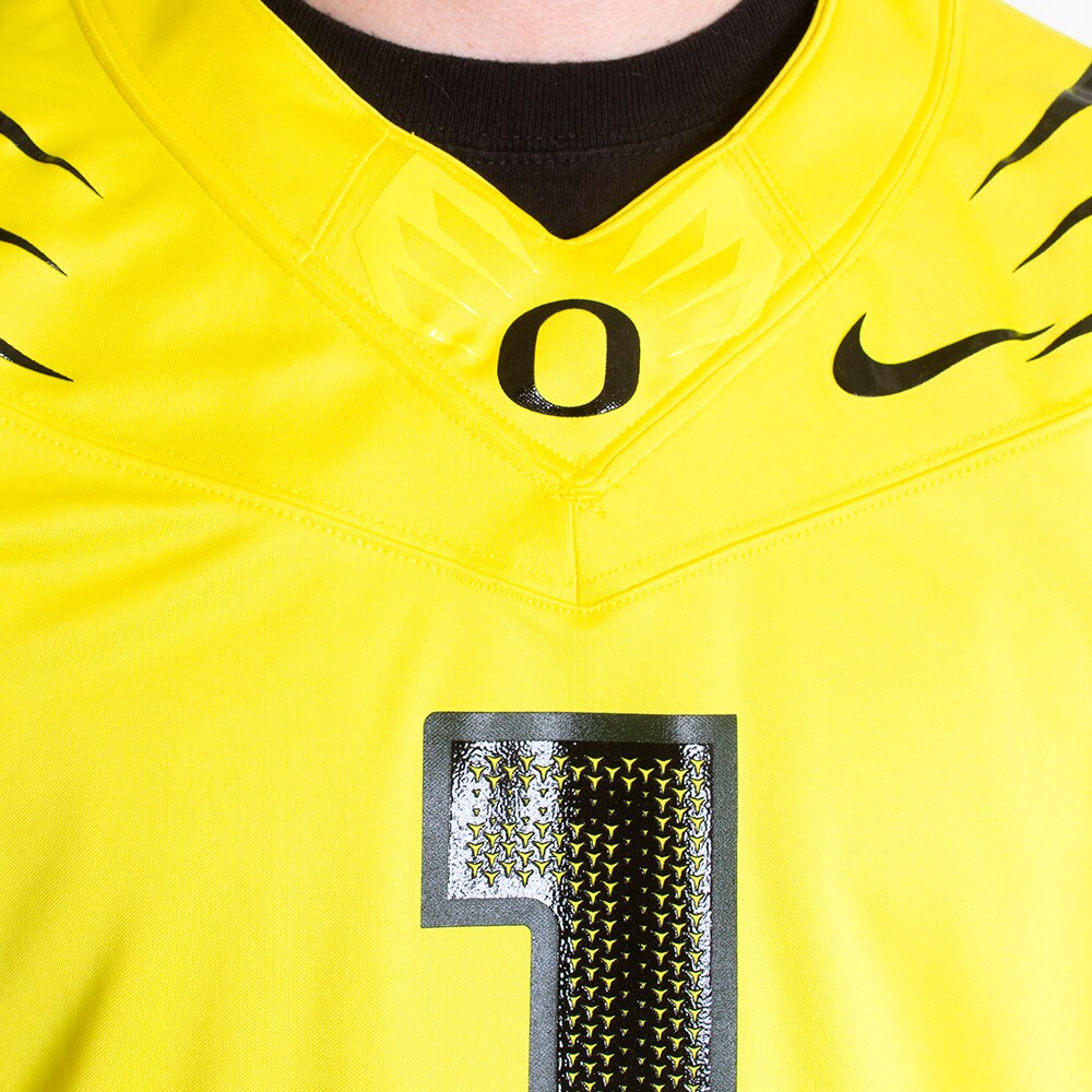 Classic Oregon O, Nike, Yellow, Jerseys, Polyester, Men, Football, Vapor Fuse, Game Day, 2023, #1, 736342
